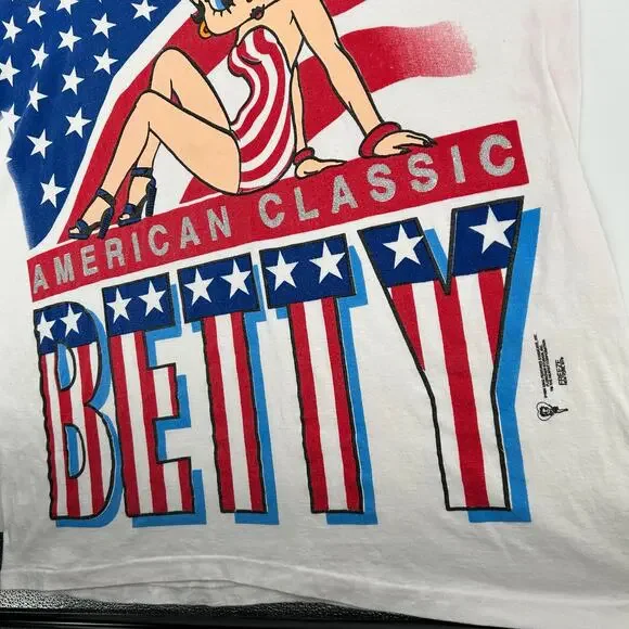 VTG 90s 1995 Men's Betty Boop USA 'American Classic' Single Stitch T Shirt 2XL